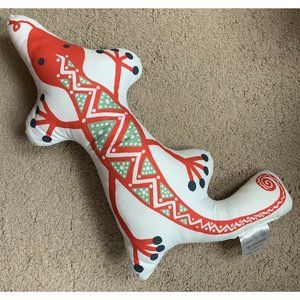 Lizard Plush Pillow Laura Hart Kids Geometric Reptile Bedding Decor Red 20”